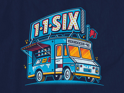 The Tee Truck food truck illustration screen print screen printing t shirt truck type typography vector