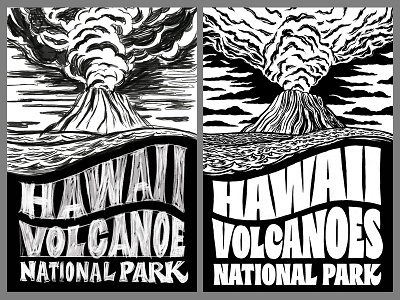 Hawaii Volcanoes National Park handlettering hawaii illustration lettering national park poster process type