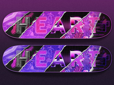 Heart Deck deck design digital illustration illustration lettering skateboard type typography