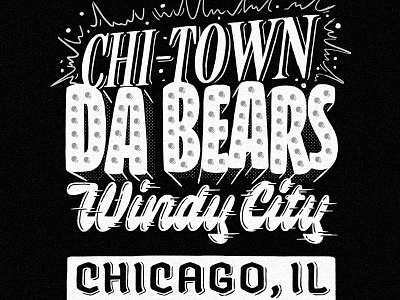 Chi-Town amtrak chicago da bears design illustration lettering type typography