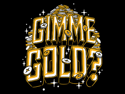 The Lions Blaze! gimme gold gold illustration lettering skyrim tshirt type typography