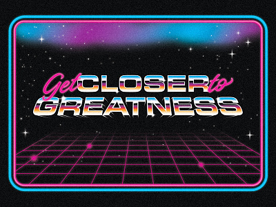 Greatness v2 80s arcade illustration type typography vide game