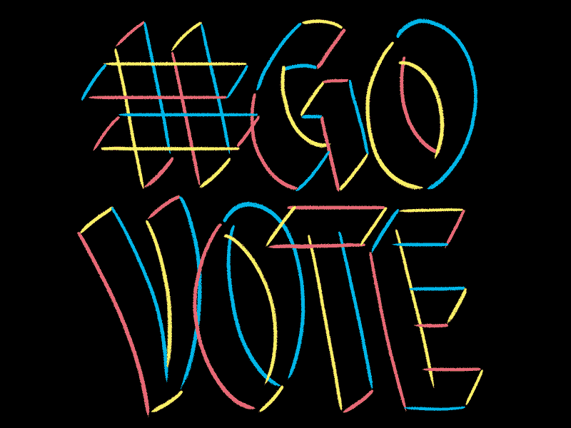 GO VOTE! animation frame by frame go vote handlettering lettering type type animation typography