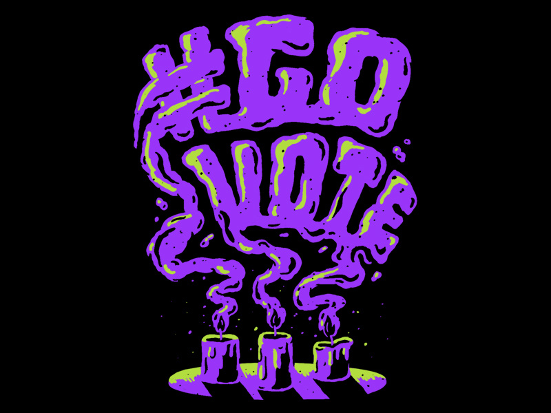 Hey Demons, Go Vote halloween illustration govote lettering typography type