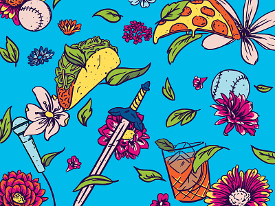 Spring N Things flowers illustration pattern taco