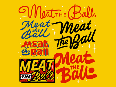 Meat The Ball Logotypes branding brush script handlettering illustration lettering logotype pop art script type typography