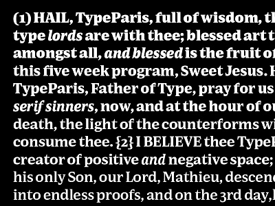 Sweet Jesus Specimen Prayer type type design typeface design typeparis