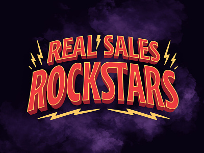 Real Sales Rockstars Logotype branding handlettering identity lettering logotype rock n roll type type design typography