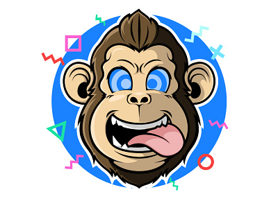 Crezy Monkey character design graphic design illustration illustrator logo mascot mascot character mascot design mascotlogo monkey monkey logo vector