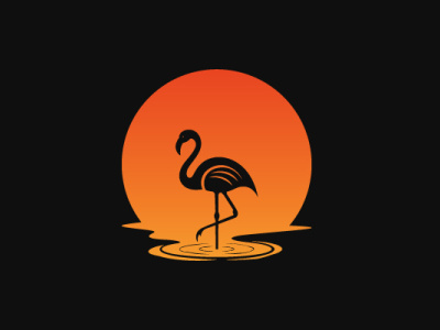 Flamingo Sunset adobe brand branding character design graphic design identity illustration logo vector