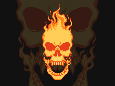 Fire Skull branding character design graphic design illustration illustrator logo mascot vector