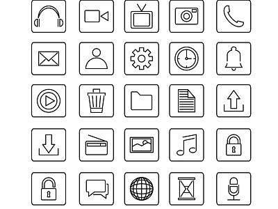 Icon Set Phone adobe app art brand branding character clean design flat graphic design icon identity illustration illustrator logo minimal mobile sketch vector web