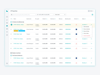 Reservation List productdesign system ui user experience user interface ux uxui