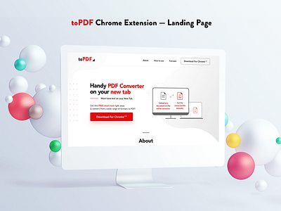 toPDF Landing Page | Ui Ux branding chrome extension design landing page ui user experience user interface user interface design ux