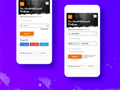 Daily UI Challenge - #001 Sign Up form. branding contest daily ui design form mobile app sign in sign up ui user experience user interface ux