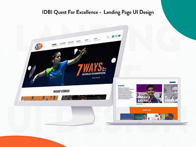 IDBI Quest For Excellence - Landing Page UI Design academy branding design landing page design sports ui user experience user interface ux website website design