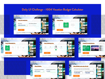 Daily UI Challenge - #004 Vacation Budget Calculator banking branding budget calculator daily ui design dream finance investment ui user experience user interface ux vacation website design