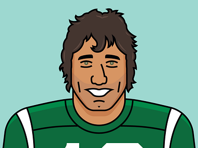 Joe Namath cartoon celebrity character football illo illustration joe namath minimal portrait sports vector