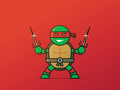 Raph 90s cartoon character illustration leonardo minimal ninja ninja turtles raphael sai tmnt vector