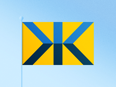 Milwaukee Flag I blue design flag geometric gold icon milwaukee minimal pride symbol vector yellow