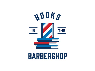 Books in the Barbershop v.2 barbershop book branding icon illustration logo vector