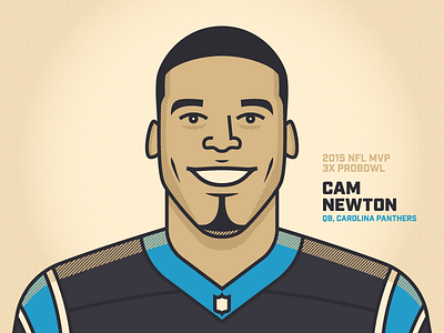 Cam Newton cam newton carolina fanart football illo illustration nfl panthers portrait sports vector