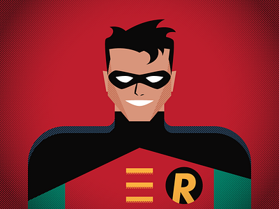 Robin batman character comics fanart halftone illustration portrait robin superhero vector