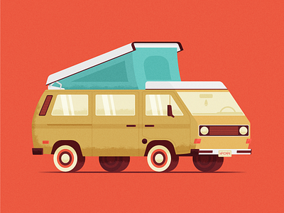 HPYCMPR adventure camper classic digital illustration texture vanagon vector vintage volkswagen vw