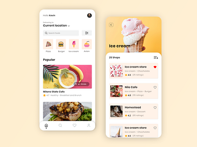 Food Service - Mobile App app cooking delivery app diet food and drink fruits healthy food icecream ios mobile app recipe recipe app resturant search service app shopping app social social network ui uiuxdesign