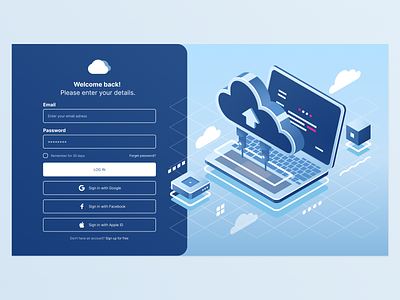 Daily UI 01 day challenge cloud daily ui day 01 design sign up page storage ui ux web design