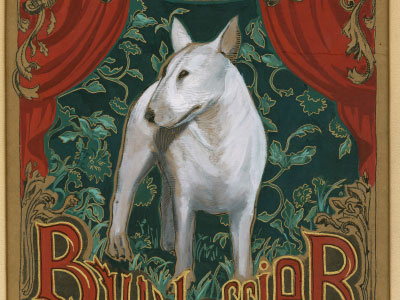 Bull Terrier art bull dog illustration poster terrier