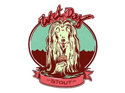 Wetdog Stout art beer design dogs illustration label