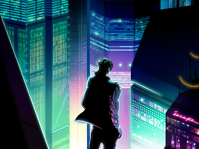 Neo City 80s anime art city cyberpunk illustration retro scifi