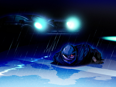 Rain anime art comic illustration