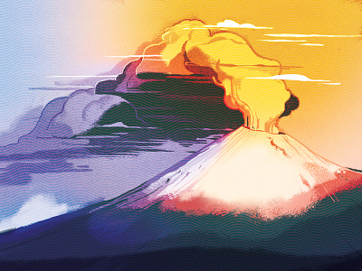 Volcano art design illustration landscape