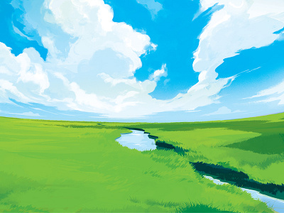 Prairie art illustration landscape nature