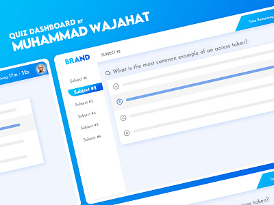 QUIZ Dashboard Design dashboad design mockups photoshop quiz ui design userinterface ux webdesign