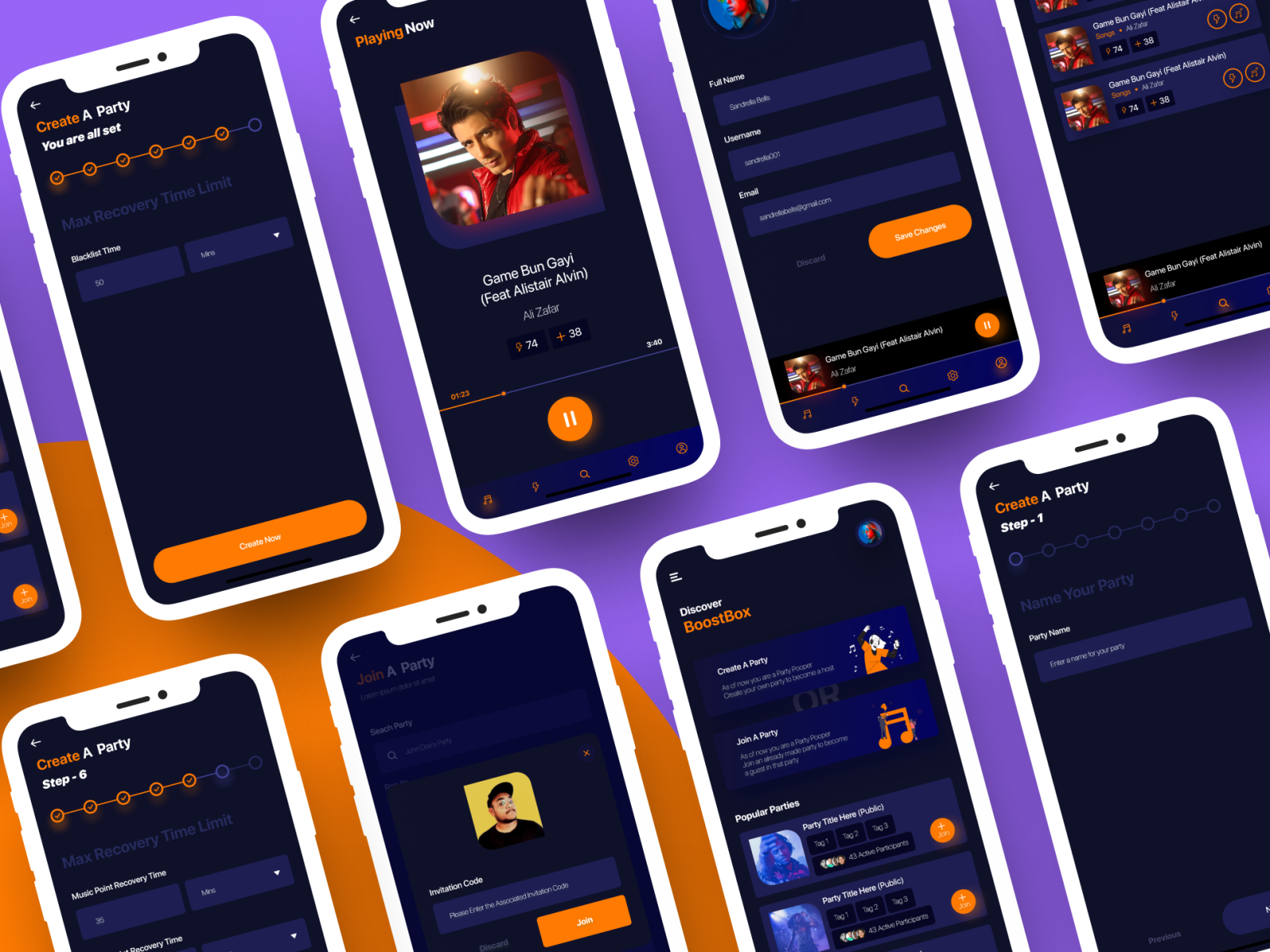 Dark App UI by Muhammad Wajahat on Dribbble