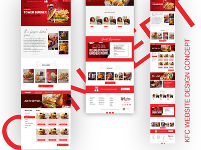 KFC Concept Design Website branding concept design food illustration kfc lettering minimal restaurant typography ui ux web website