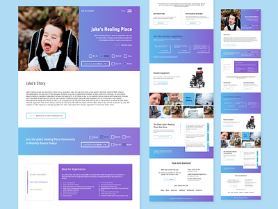 Jake Healing Place branding charity concept design donate flat foundation gradient ui ux web website