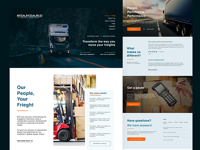 Frieght Website Concept branding concept design designs flat freight freight forwarding landing page landing page design landingpage typography ui ux web website