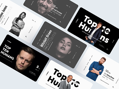 Top 10 Humans banner blog design hero magazine minimal minimalistic people ui ux web website