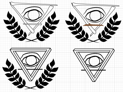 Earth Alchemy Tattoo logo process 2 alchemic symbol graphic design illustration laurel logo tattoo