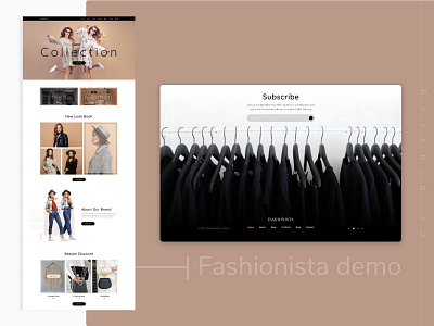 Fashionista theme branding design graphic design typography ui ux vector