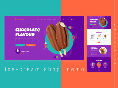 Ice-cream shop - Online ordering branding design graphic design typography ui ux vector