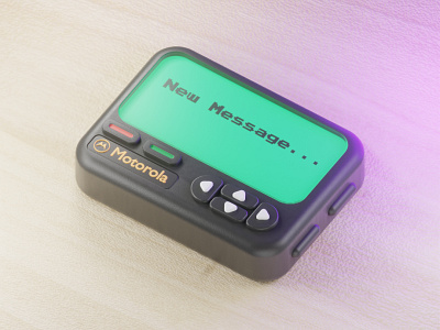 Pager 3d design illustration pager retro