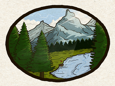 Lake vacation illustration artwork drawing illustration illustrator lake landscape mountain