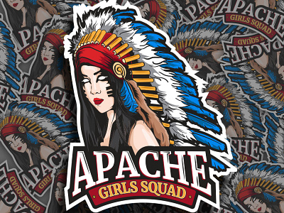 Apache girls Squad apache artwork design drawing freelance design handdrawing handdrawn handdrawn illustration handdrawntype illustration illustration art illustrator vector