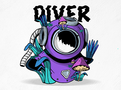 Diver for sale art artwork diver drawing exclusive illustration illustrator sale