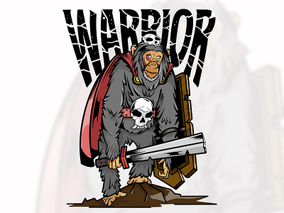 Monkey warrior artwork drawing illustration illustrator